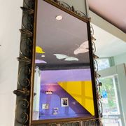 Miroir en laiton vintage Deknudt avec étagère, années 1970