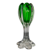Bougeoir Sommerso vert par Flavio Poli pour Seguso, verre de Murano, Italie, 1970
