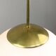 Large mid-century italian opaline & brass sphere pendant lamp