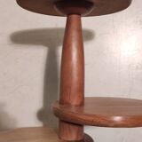 Art Deco pedestal table in varnished solid wood - 1940s