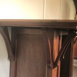 Fireplace art nouveau wood oak mantle façade dressing console