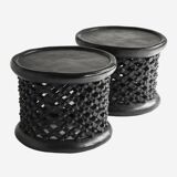 Tabourets bamiléké en bois