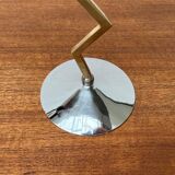 Italian postmodern metal candle holders, 1980s, set of 2