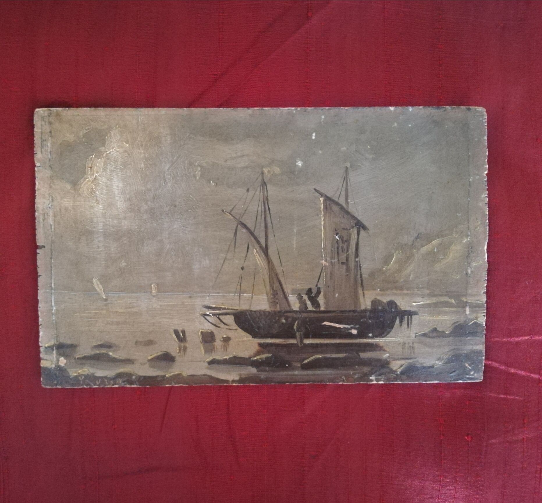 Paint, oil on wood panel