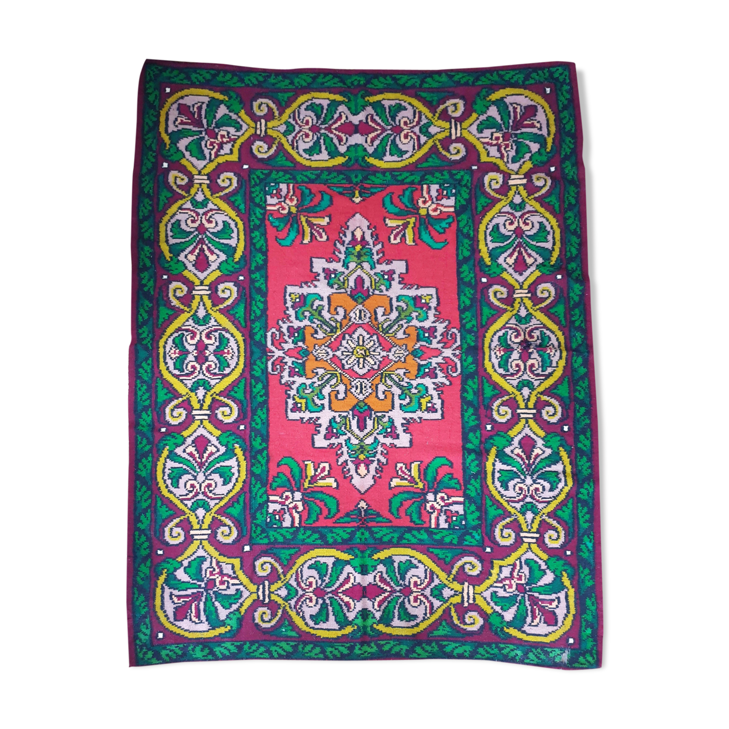 Tapis en laine roumain fait à la main, 247X177 cm