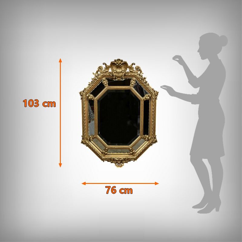 Miroir à parcloses, style Louis XV – Milieu XIXe