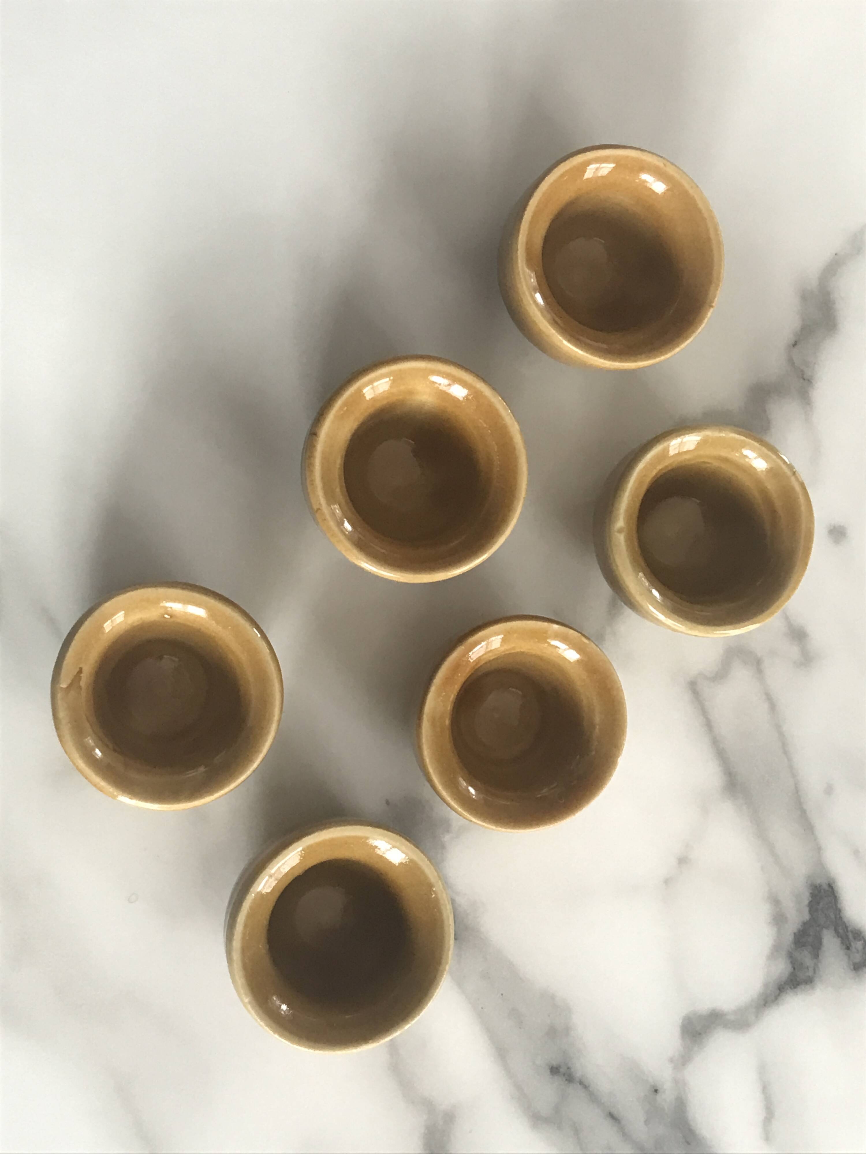 Set of 6 small ceramic candle holders