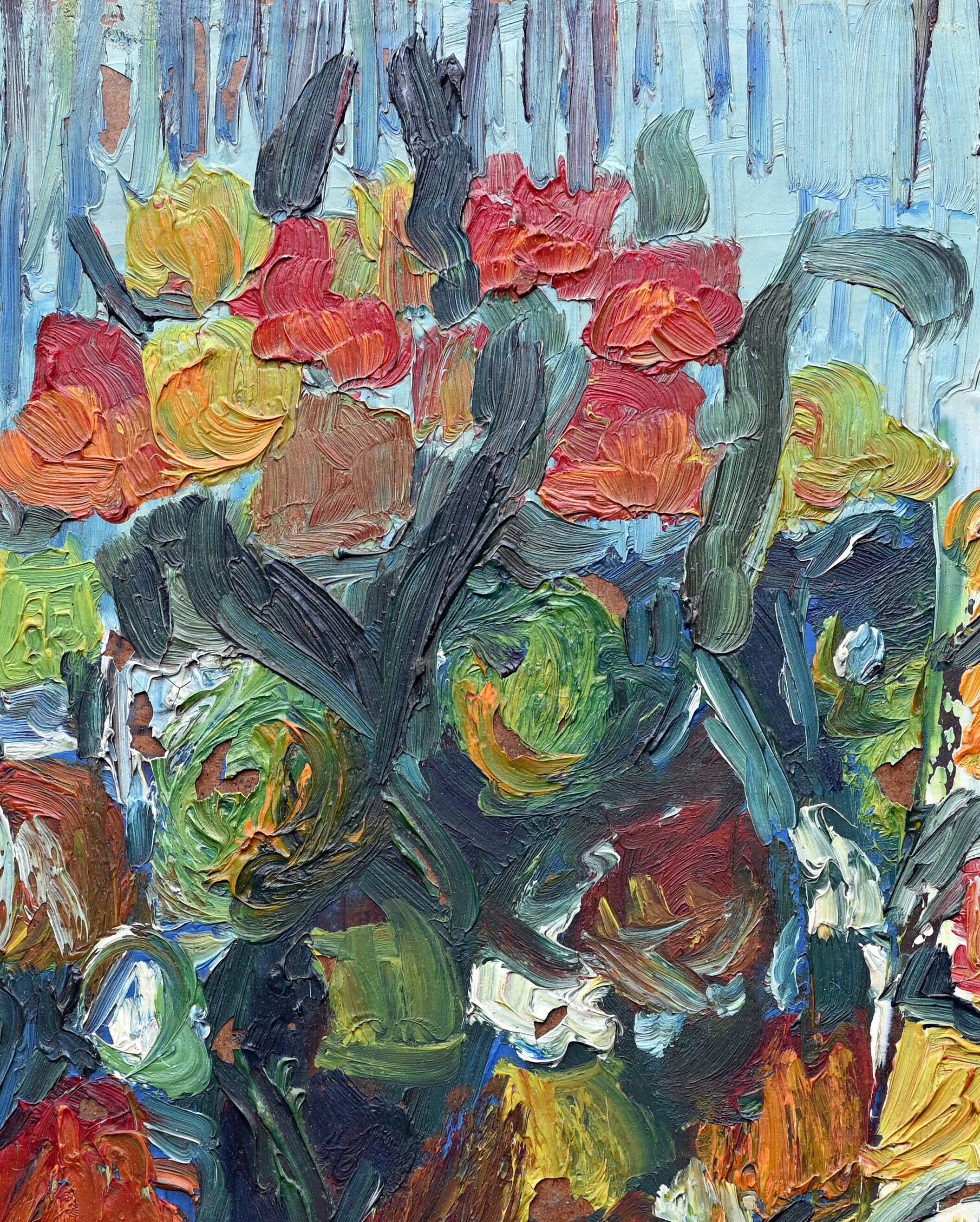 Bouquet art brut signé daté 1967