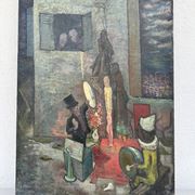 La Parade par Pierre Vérité, huile sur toile