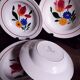 7 antique earthenware soup plates from Sélestat de Sarreguemines