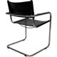 Set of 6 bauhaus cantilever chairs black leather and chrome design