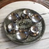 Series of 6 stainless steel ice cups by Guy Degrenne