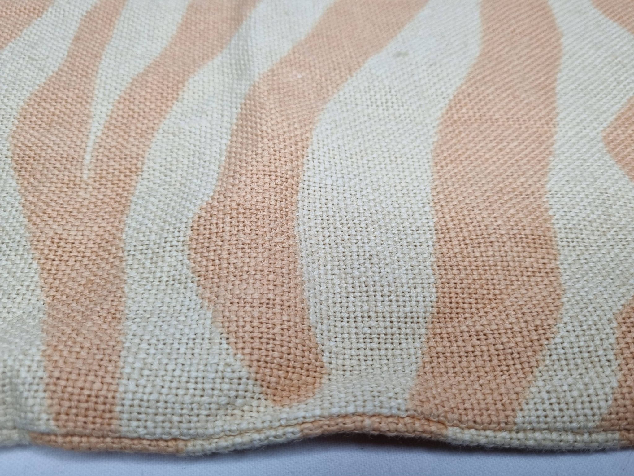 Linen cushion cover, beige and orange zebra pattern, 57 x 37 cm, Chhatwal & Jonsson