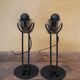 Pair of vintage chrome metal lamps