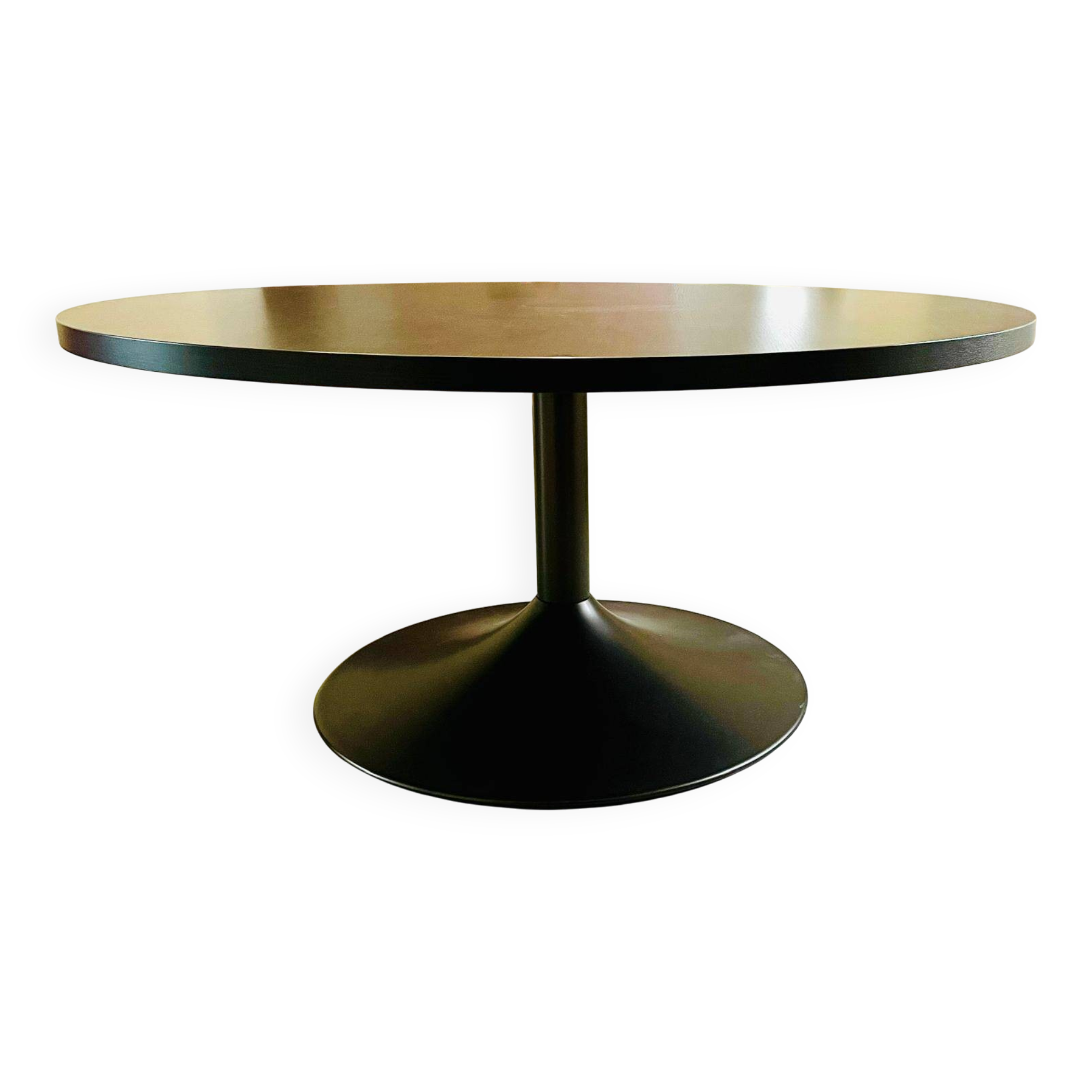 round table 160 cm, Lithos with bronze base - Della Rovere, brown