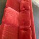 Vintage Scandinavian 3-seater burgundy velvet sofa