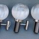 Three vintage wall lamps mazzega opalescent murano italy, year 70