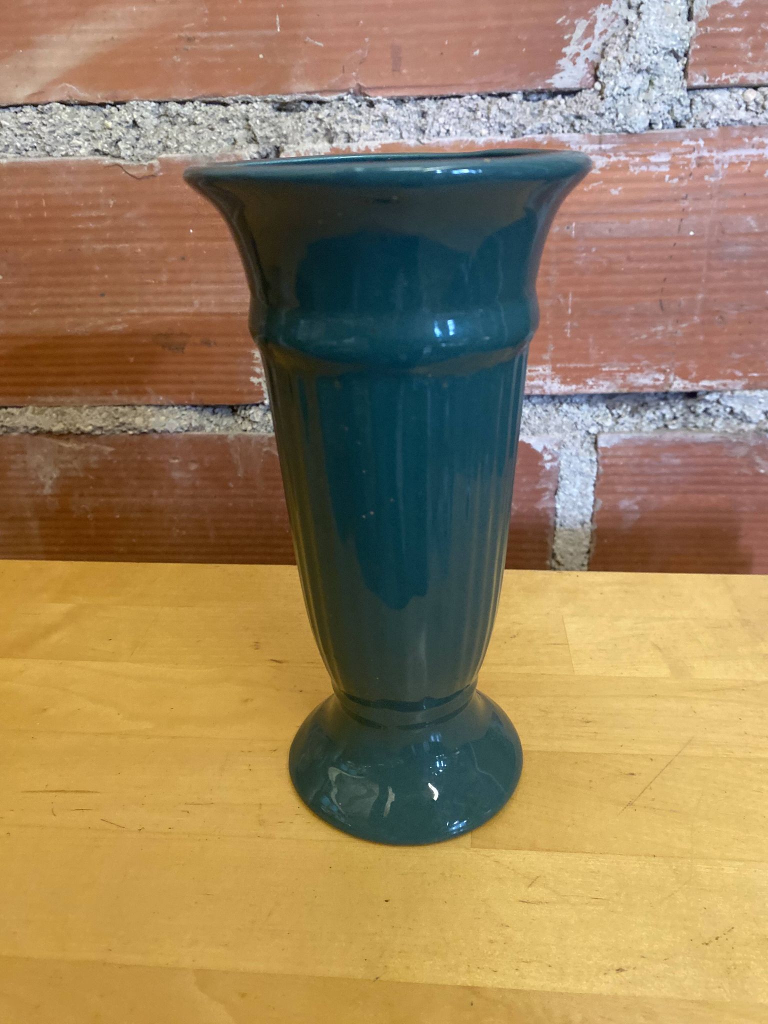 Vase ancien céramique verte années 70 vintage