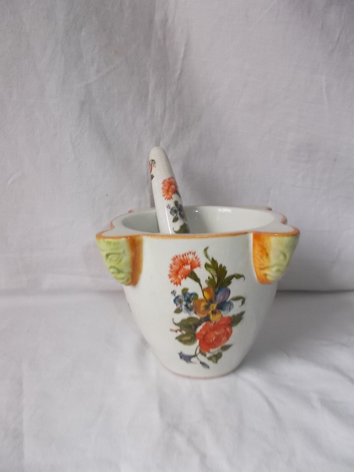 Mortar and pestle in earthenware