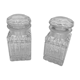 Duo of chiseled glass jars
