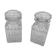 Duo of chiseled glass jars