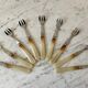 Set of 9 forks with horn dessert 50/60s