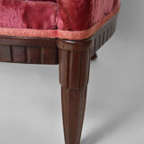 Art Deco Salon by Paul Follot in pink velvet, circa 1920