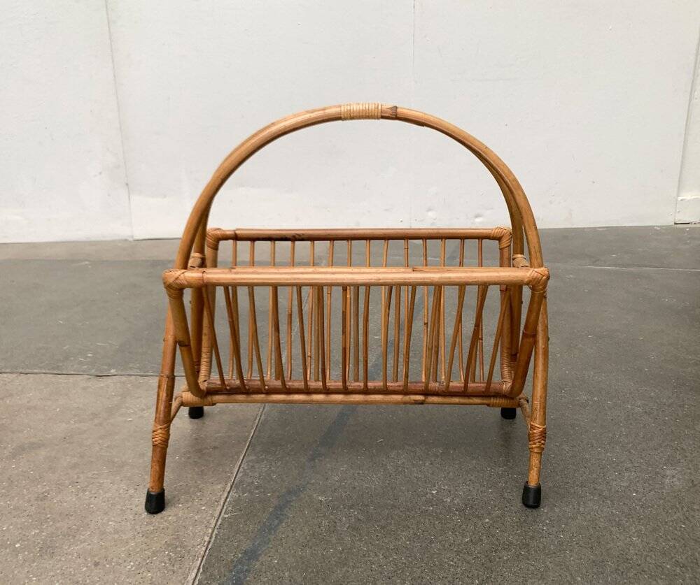 Mid-century bamboo magazine rack, 1960s