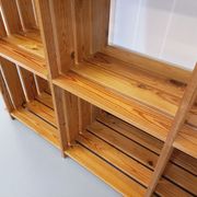 Bookcase vintage pine staircase shelf from the 80s in the style of Maison Regain