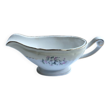 Vintage sauce boat L'Amandinoise model Paola white cream flowers