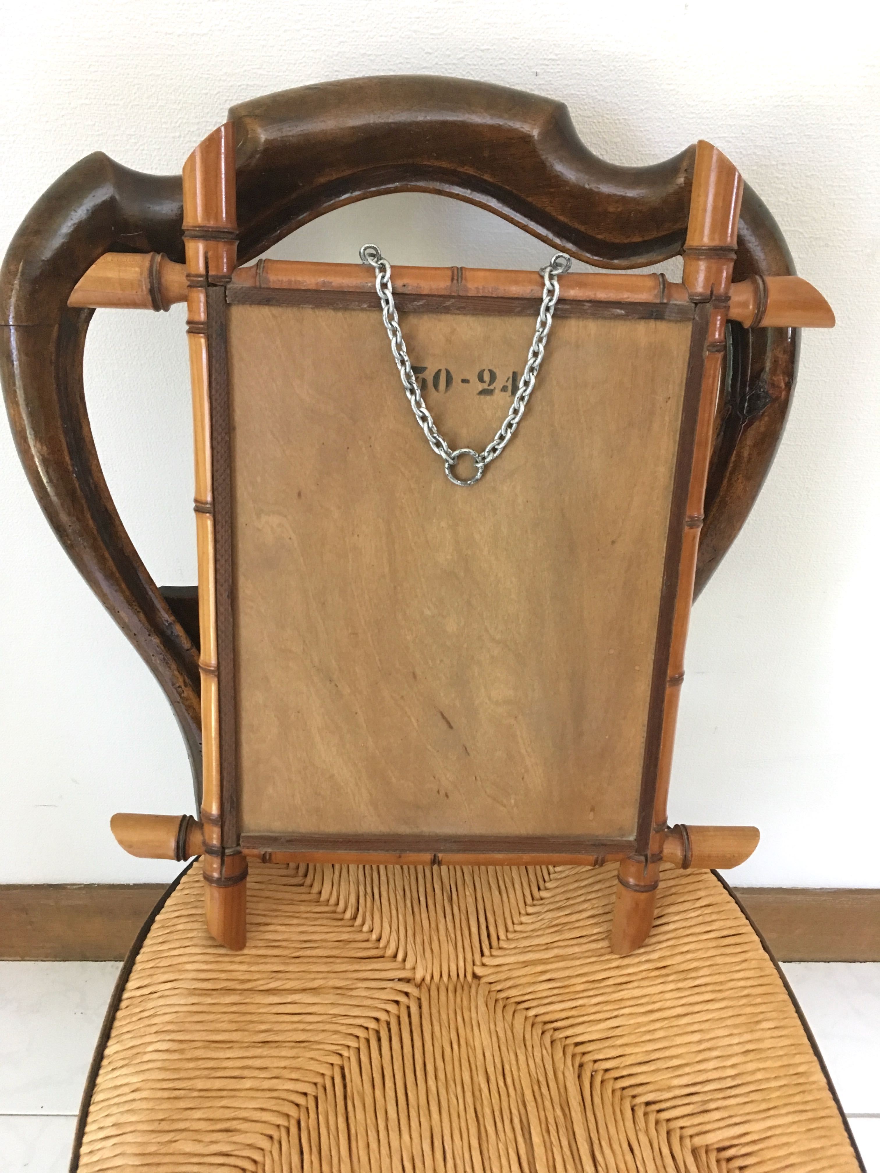 Miroir de barbier façon bambou