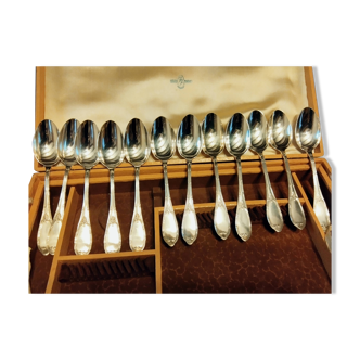 12 silver-plated metal tablespoons by Félix Frères