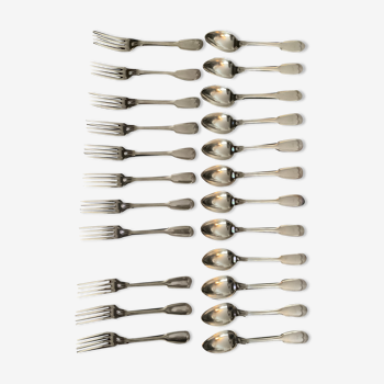 12 forks and 12 spoons.old .silver metal