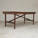Vintage workshop folding table in oak with a hand-patinated black top.