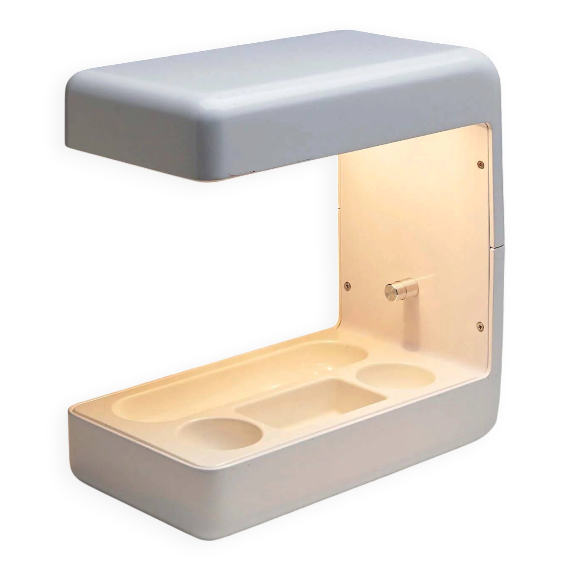 White 'Isos' desk lamp by Giotto Stoppino