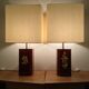 Paire de lampes "pépites" par Philippe Cheverny rouge et or