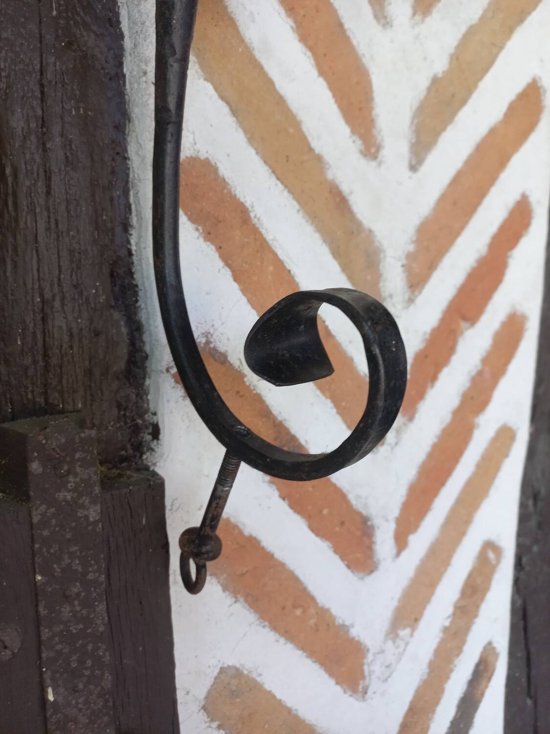 Pair of wrought iron coat hooks