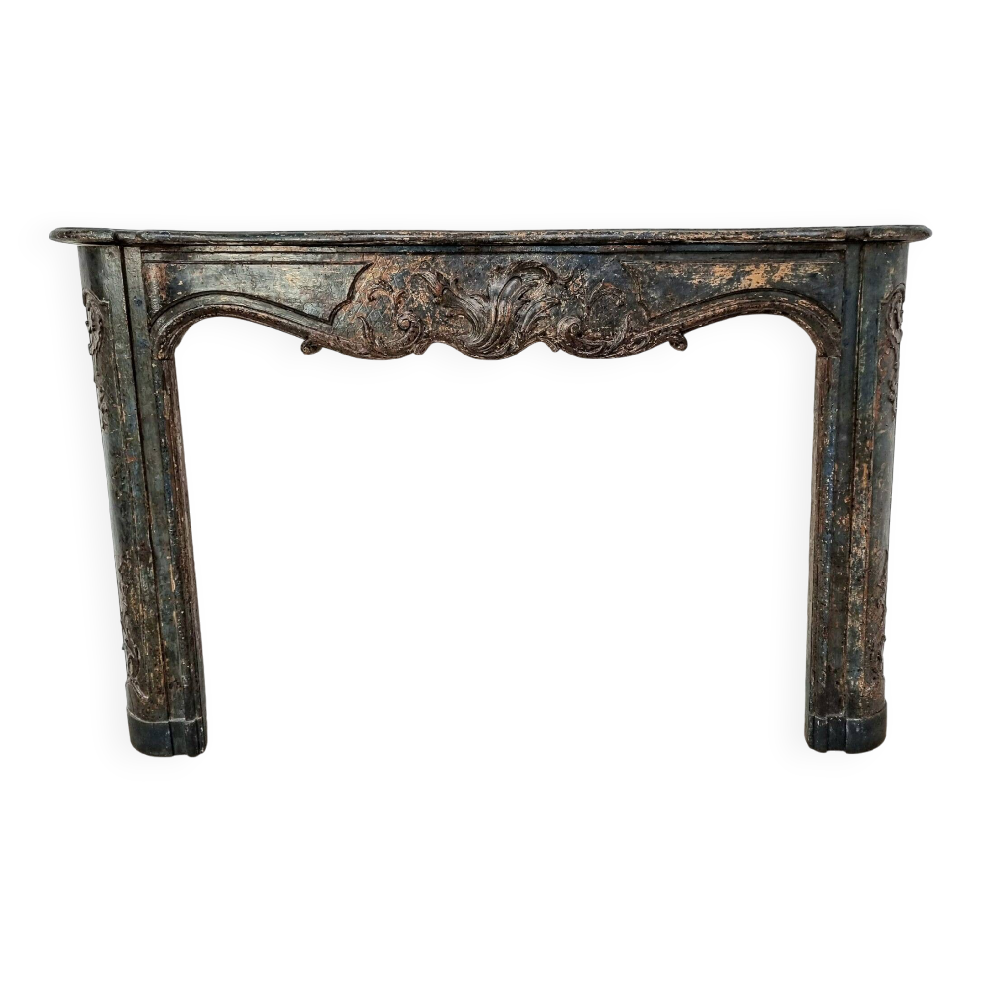 18th century carved wooden fireplace