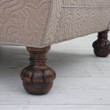 1950s, Danish artdeco armchair, furniture wool, oak wood legs.