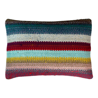 Housse de coussin vintage turque faite à la main, 30 x 50 cm