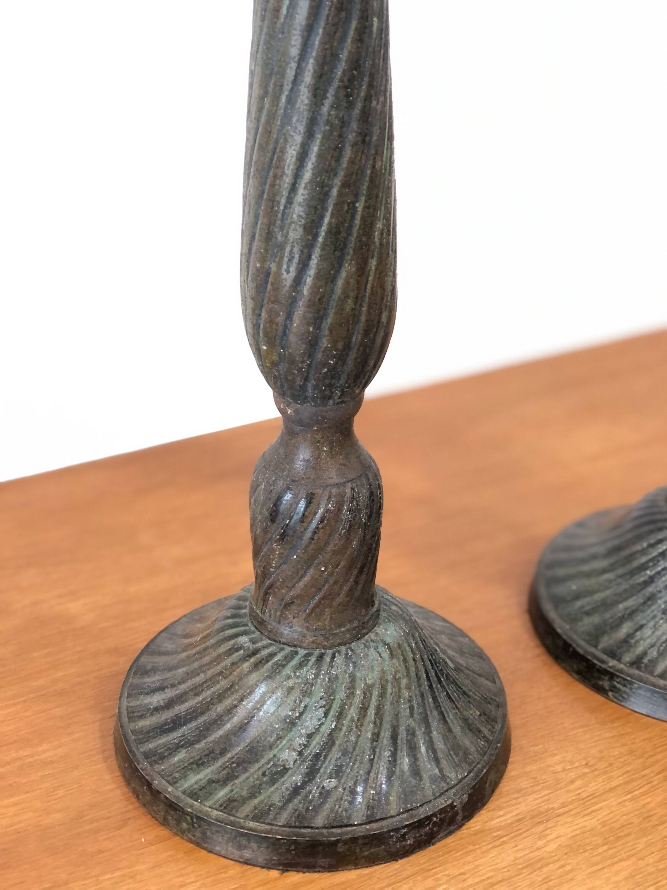 Pair of vintage bronze candlesticks