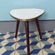 Table porte plante vintag en formica blanc