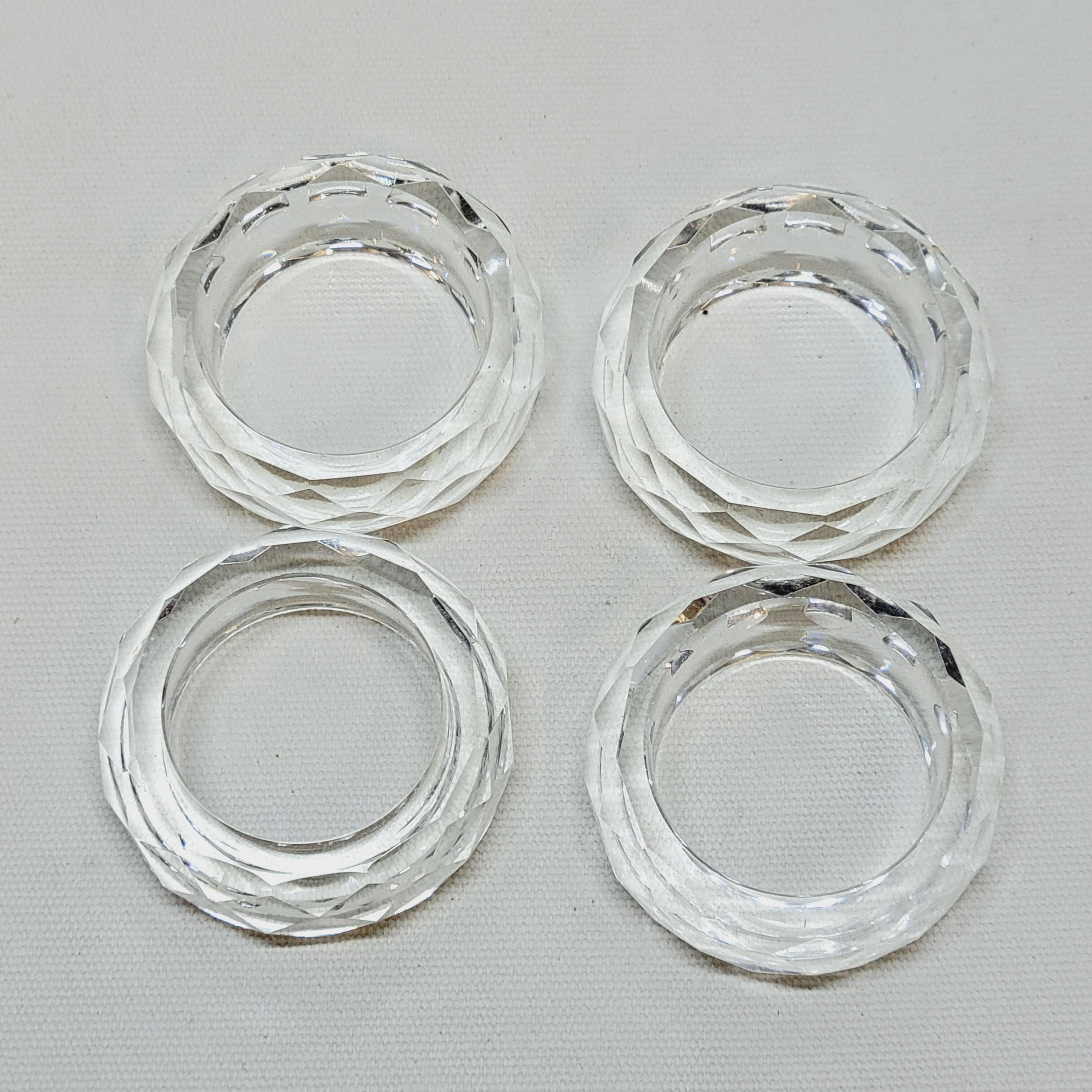 4 Ronds De Serviette En Cristal