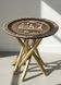 Vintage oriental coffee table in marquetry and mother-of-pearl – Unique piece