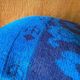 Electric Blue Vintage Turkish Rug Pillow, Hand-Stitched Wool Cushion
