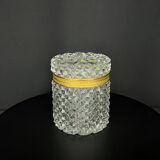 Cut crystal box with gilded bronze mount.