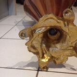 Old copper umbrella holder vintage handle dog head