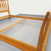Double vintage French bed by Guillerme et Chambron in solid oak from the 1960s.