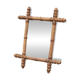 Wooden bamboo imitation mirror, antique mirror, hanging mirror, interior decor, mirror