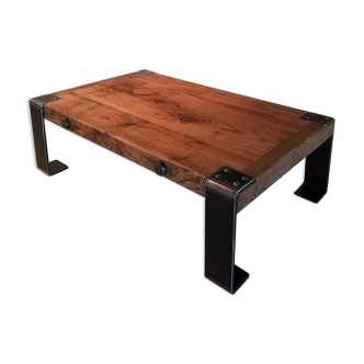 Industrial coffee table wood metal